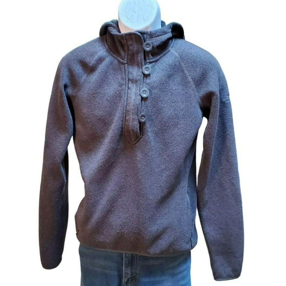 North Face Grey Women's Zip Button Up Long Sleeve Zip Pockets Fleece Size Large